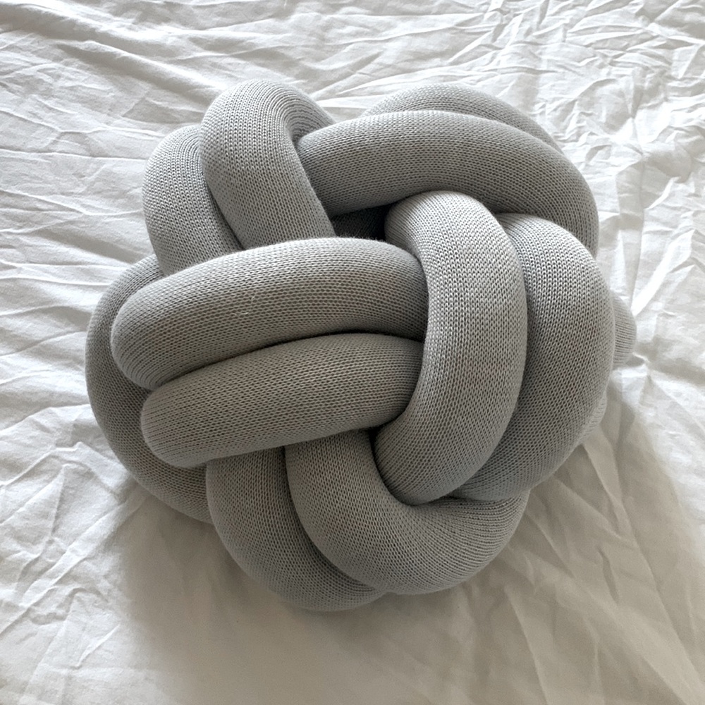 NWT (new in box) Knot Pillow - Design Within Reach - Light Grey